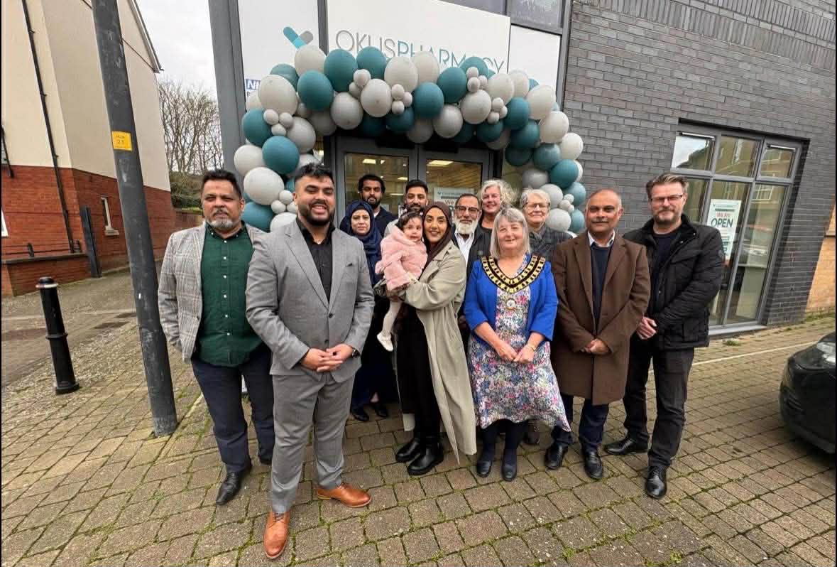 The grand opening ceremony of Okus Pharmacy with local dignitaries
