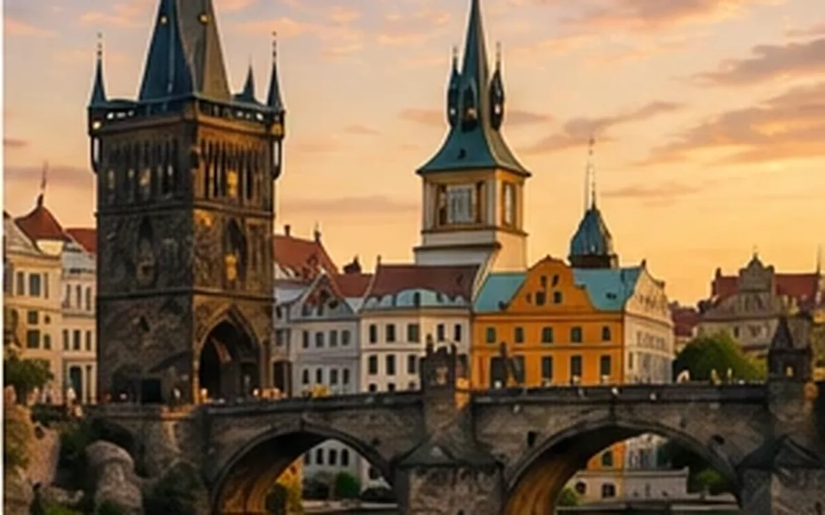Czech Republic – Prague's old town and the Charles Bridge over the river