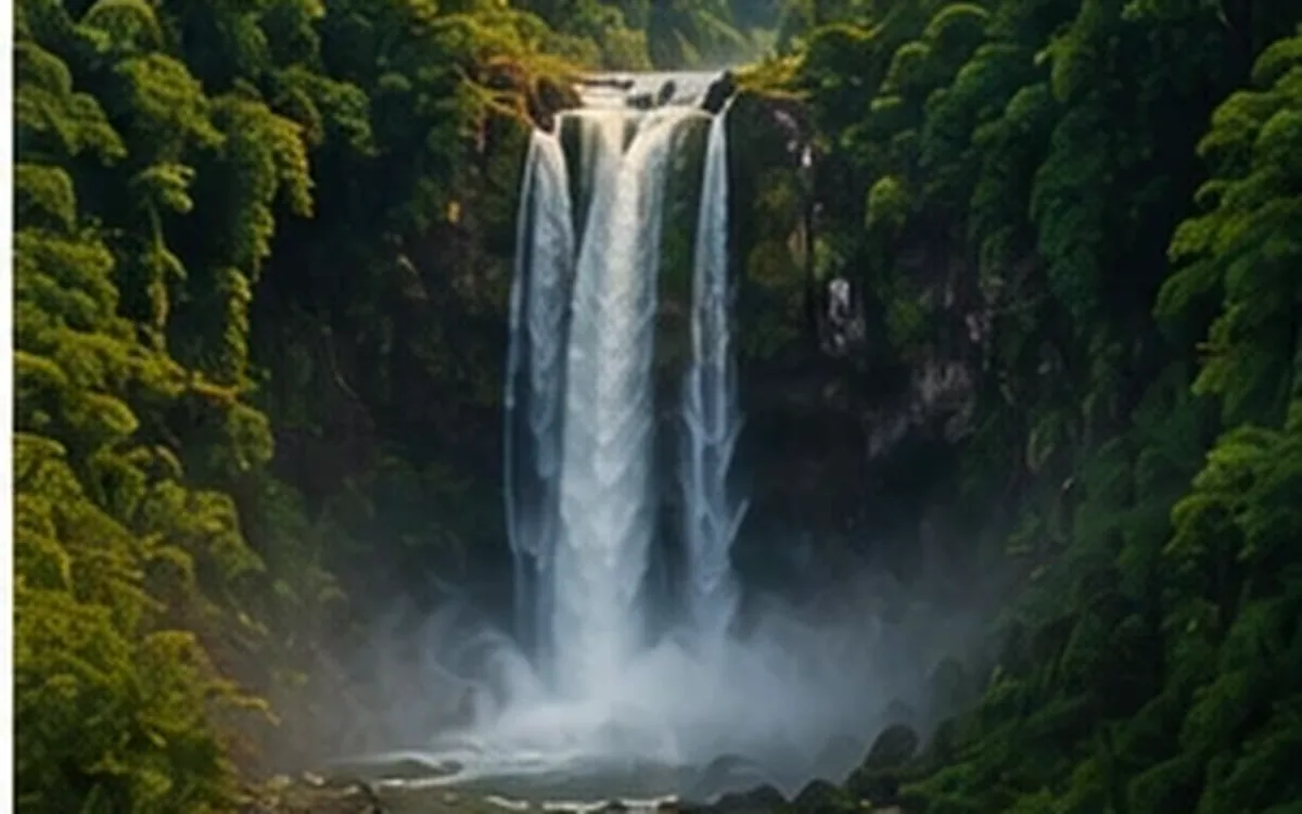 Democratic Republic of the Congo – a river winding through dense rainforest