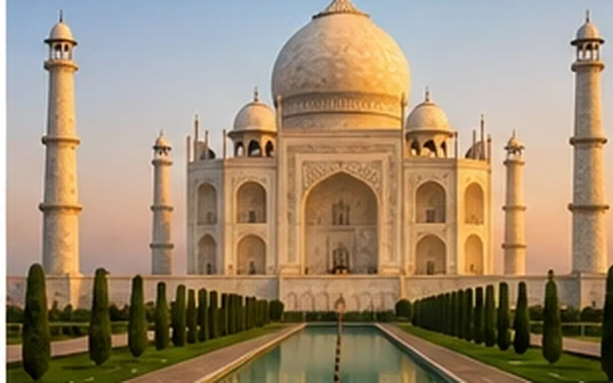 India – the Taj Mahal at sunrise, a recognisable Indian travel destination