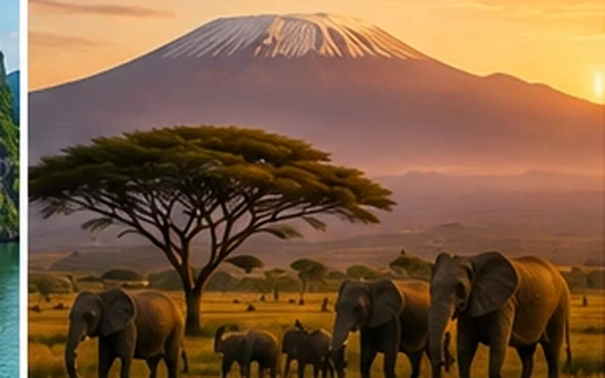 Kenya – a savannah safari landscape with acacia trees and wildlife